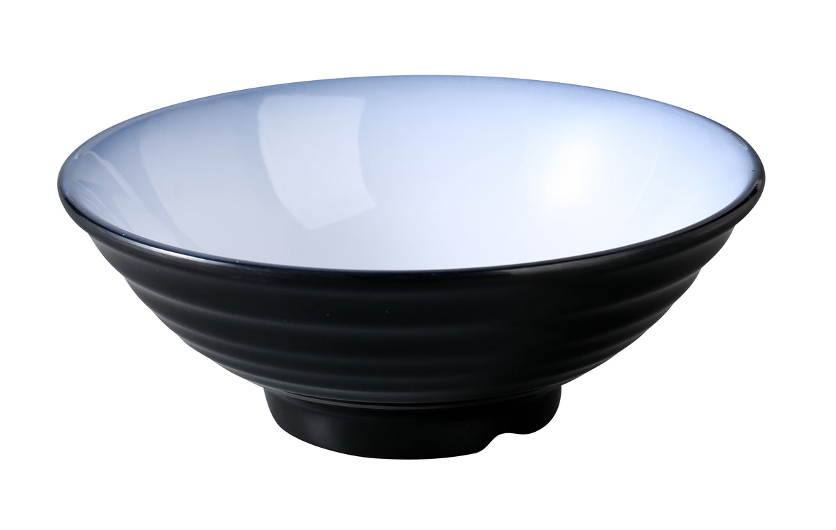 Yanco SN-607 - Melamine Bowl, 6 7/8" x 2 1/2" (19.5 oz), White/Black - Case of 24