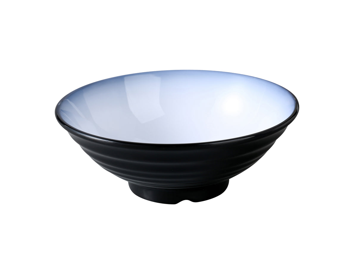 Yanco SN-609 - 48 oz (1 qt) Round 9" Dia x 3-1/4" H, White/Black Melamine, Dishwasher Safe - 1 Dozen - Case of 12