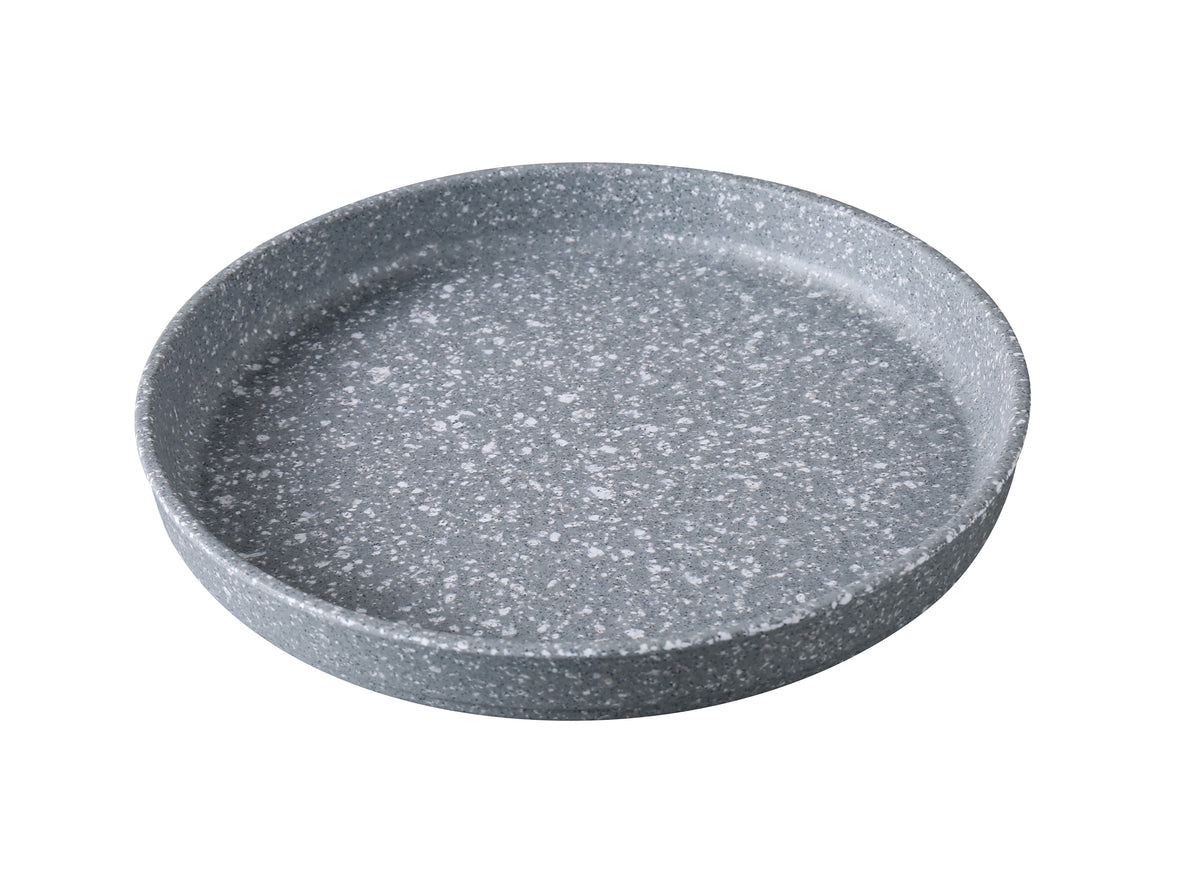 Yanco ST-112 - Round Plate, 12" Gray Melamine, Dishwasher Safe, Break-Resistant - 1 Dozen - Case of 12