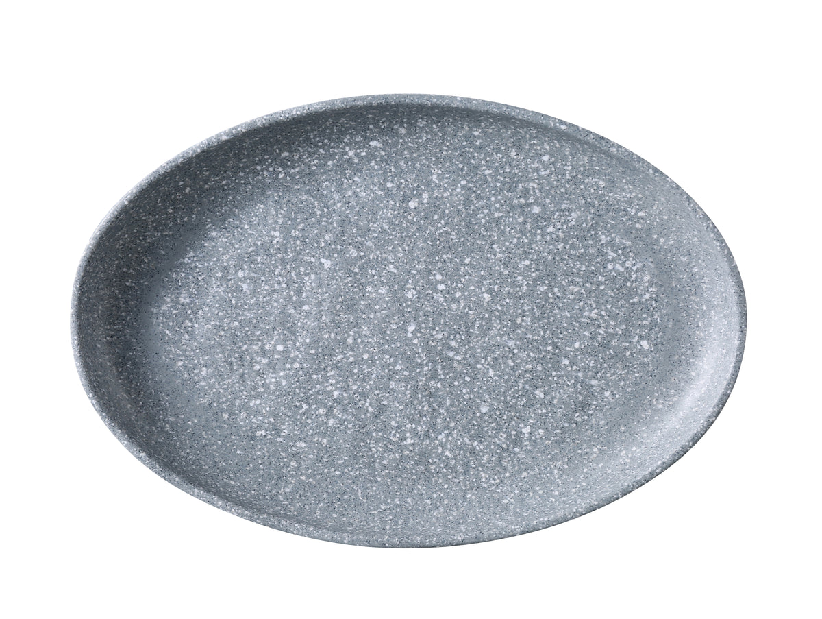Yanco ST-210 - Oval Plastic Platter, 10" x 6-3/4" x 1", Gray Melamine, Dishwasher Safe - 1 Dozen - Case of 48