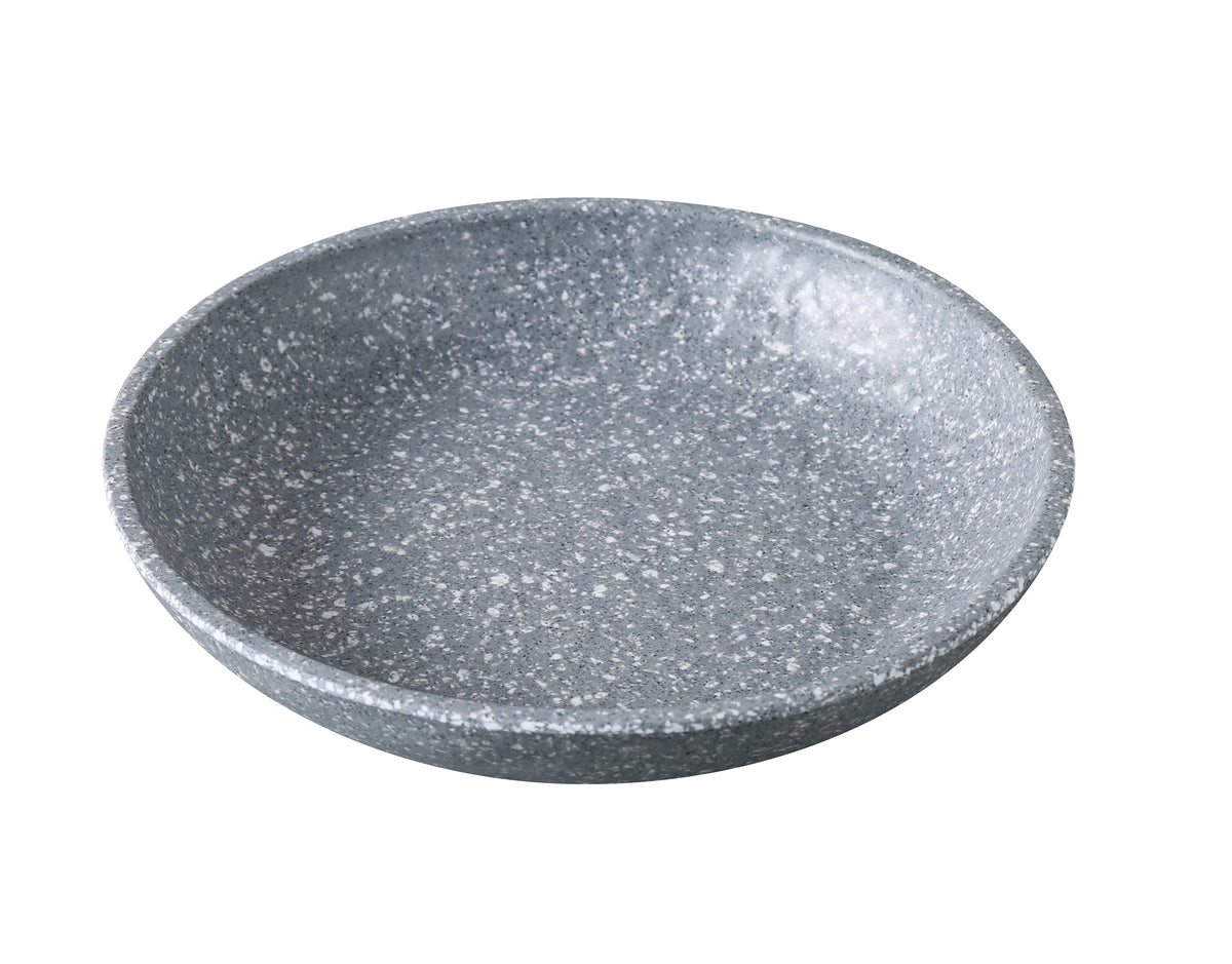 Yanco ST-406 Stone Art Plastic Bowl, 6-1/4" x 1" (12 oz/-1/2 Qt) Gray Melamine, Break-Resistant - 1 Dozen - Case of 48