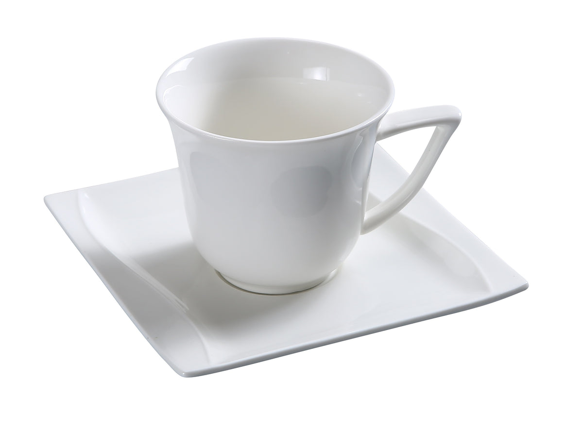 Yanco SW-001 Sea Wave Cup, 7 Oz, 3-3/8" Dia x 3-1/2" H, Porcelain, Microwave Safe - Case of 36