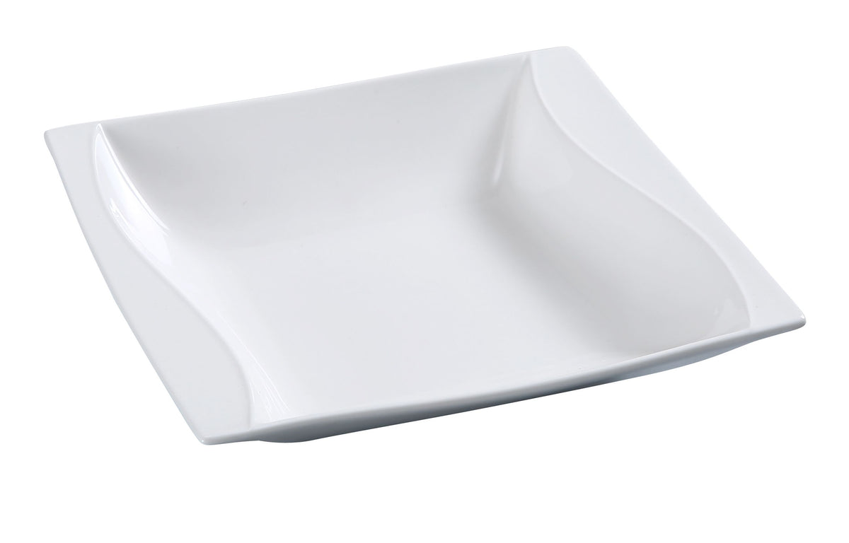 Yanco SW-304 Wave Dessert Dish, 2 oz, 3-3/4" x 3-3/4" Porcelain Bone White, Dishwasher Safe - Case of 48
