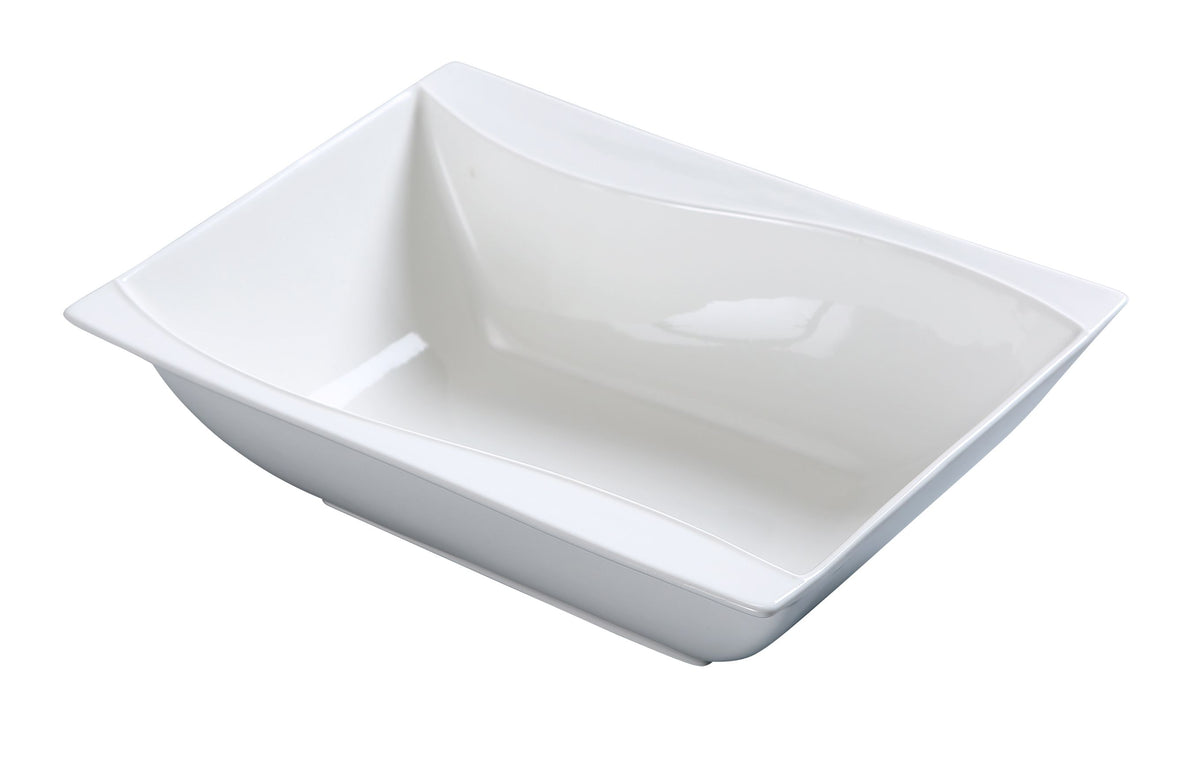 Yanco SW-406 Rectangular Porcelain Bowl, Bone White, 6" x 4-1/2" (8 oz) Dishwasher Safe - Case of 36