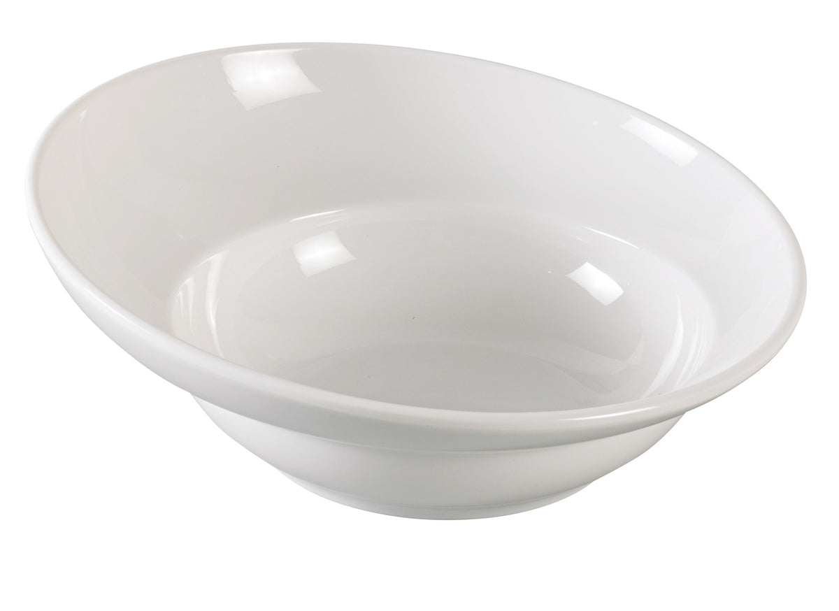 Yanco VE-714 Venice Sheer 86-Oz Round Salad Bowl, 14" Diameter, 1-2 Qt, White Melamine - Case of 6