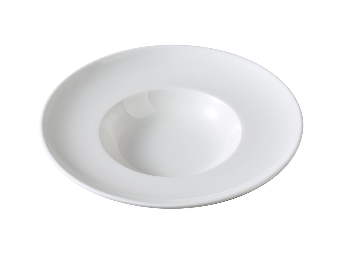 Yanco VS-808 Versailles Soup Plate, 10 oz, 9 1/2" Dia x 2" H, White China, Dishwasher Safe - Case of 12