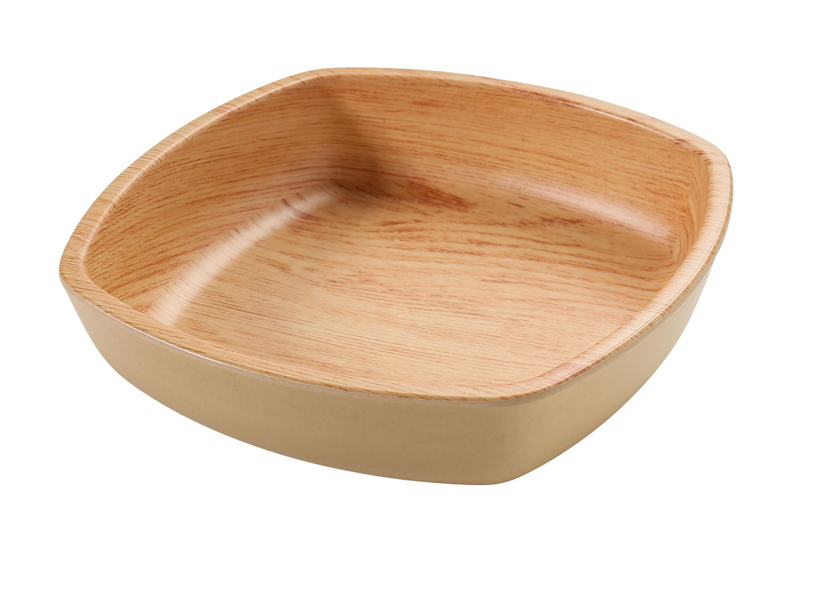 Yanco WD-2308 - Melamine Bowl, Square, 7.75"W x 2.25"D x 7.75"H, 25 oz, Brown - Case of 36