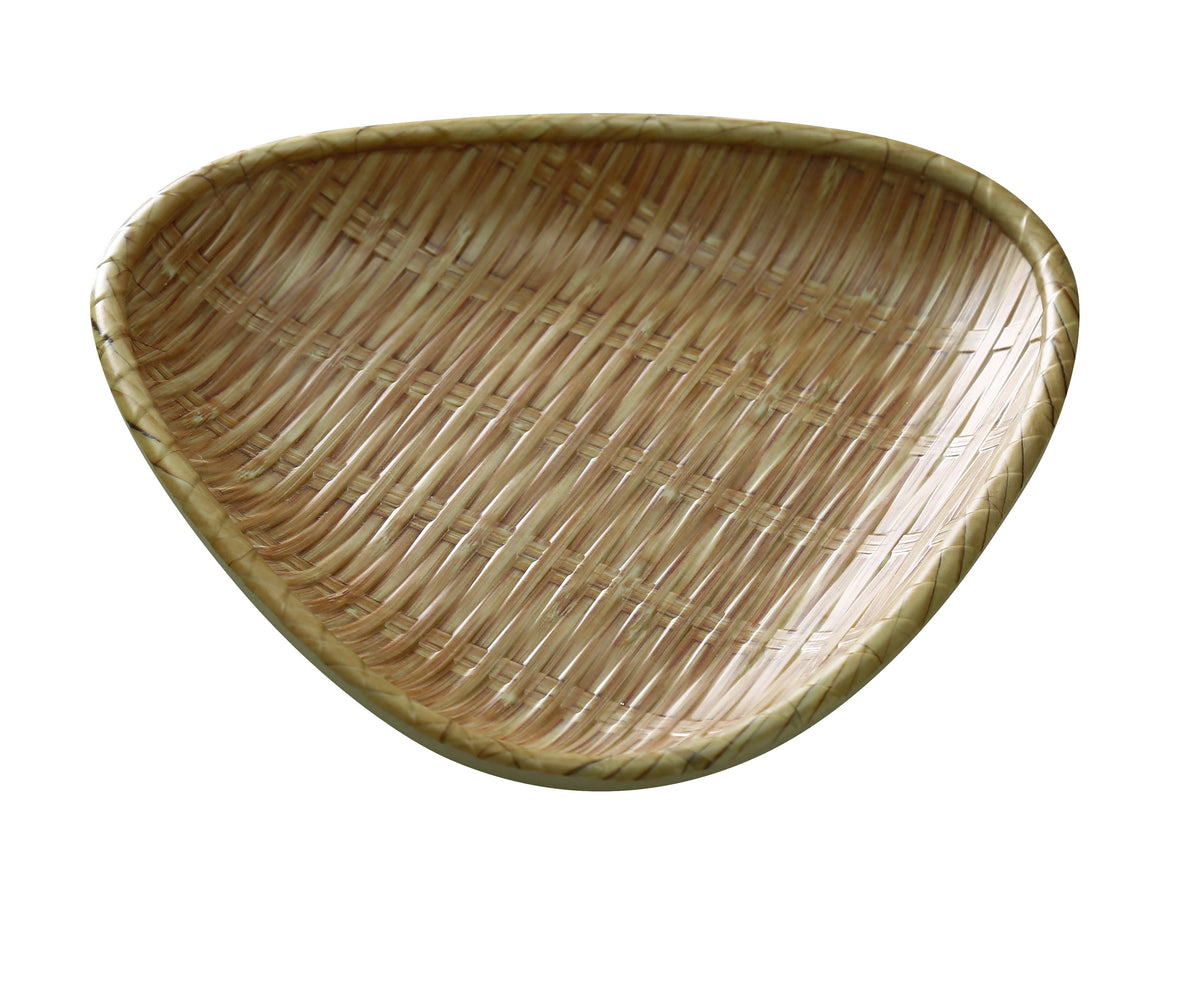 Yanco WD-811 - 10-1/2" X 1-1/8" Triangular Deep Plate, Melamine Bamboo Look, Brown - Case of 24
