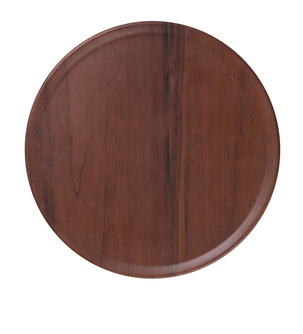 Yanco WL-1108 - 8-9" Round Melamine Plate with Wood Grain, Brown Color, Rolled Edge - Case of 36