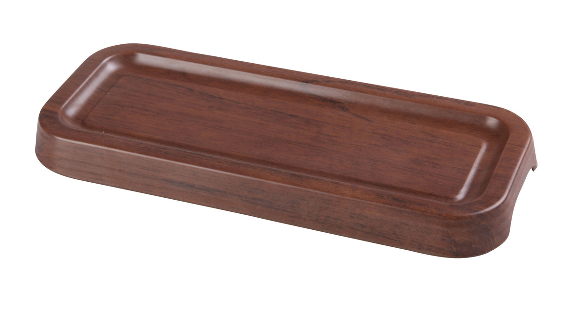 Yanco WL-414 Woodland Tray 13-3/4" W x 5" D x 7/8" H Rectangular Melamine Brown Wood Grain - Case of 12