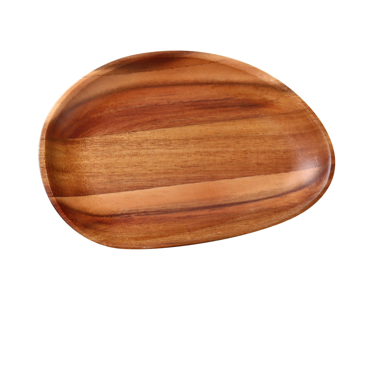 Yanco WS-408 Oval Acacia Wood Serving Tray, 8-1/4" L x 5-3/4" W x -3/4" H, Natural - Case of 24