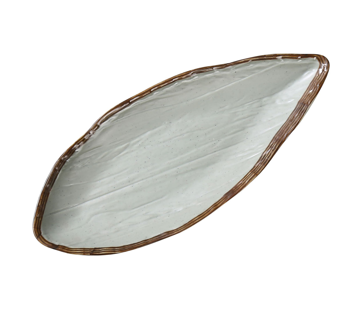 Yanco YO-2112 - Oval Melamine Plate 12" x 5-1/8" x 1-1/2", Matte Green, Safe Foot, 1 Dozen - Case of 12