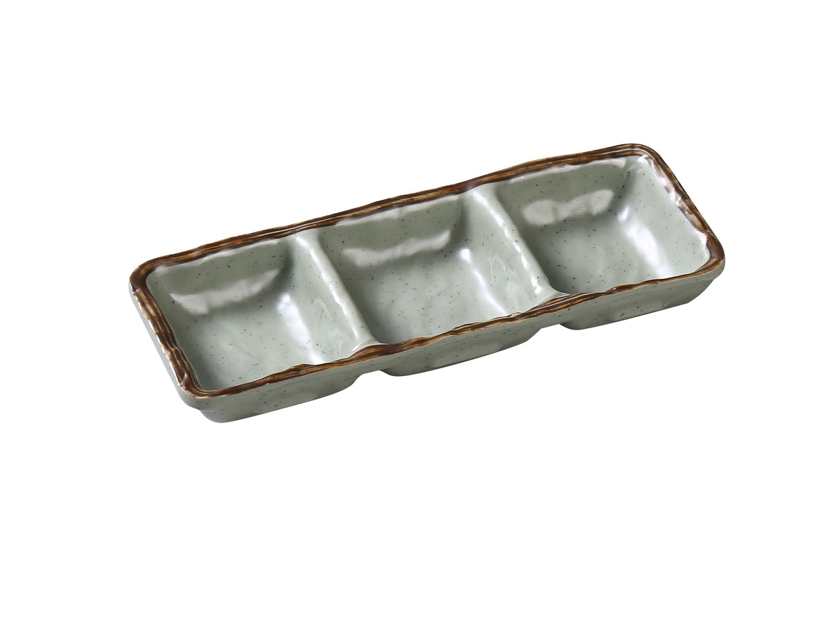 Yanco YO-9113 Sauce Dish, 8" x 2-3/4" x 3/4" Rectangular, 6 oz, Green Melamine, Dishwasher - Case of 48