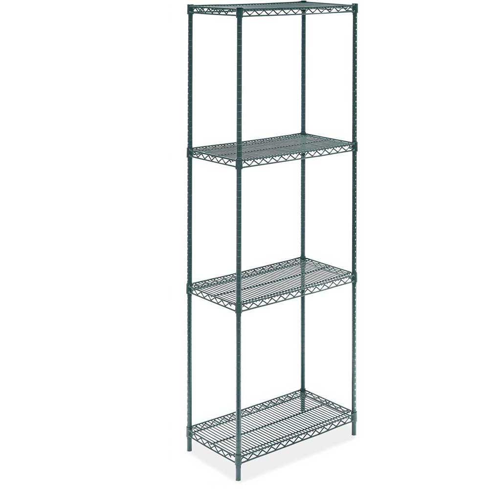 18"D x 24"L x 64"H Green Epoxy Wire Shelving Kit, 4-Shelf, NSF Listed