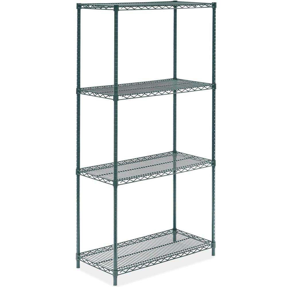 18"D x 36"L x 74"H Green Epoxy Wire Shelving Kit, 4-Shelf, NSF Listed