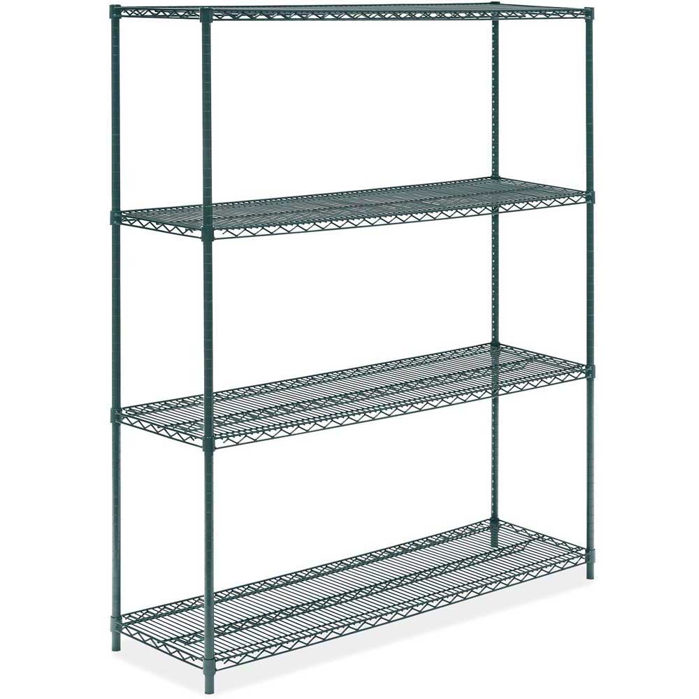 18"D x 60"L x 64"H Green Epoxy Wire Shelving Kit, 4-Shelf, NSF Listed
