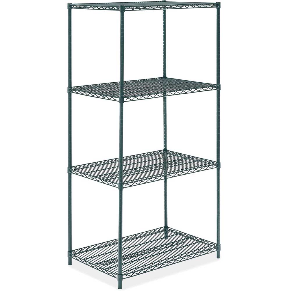 24"D x 36"L x 74"H Green Epoxy Wire Shelving Kit, 4-Shelf, NSF Listed