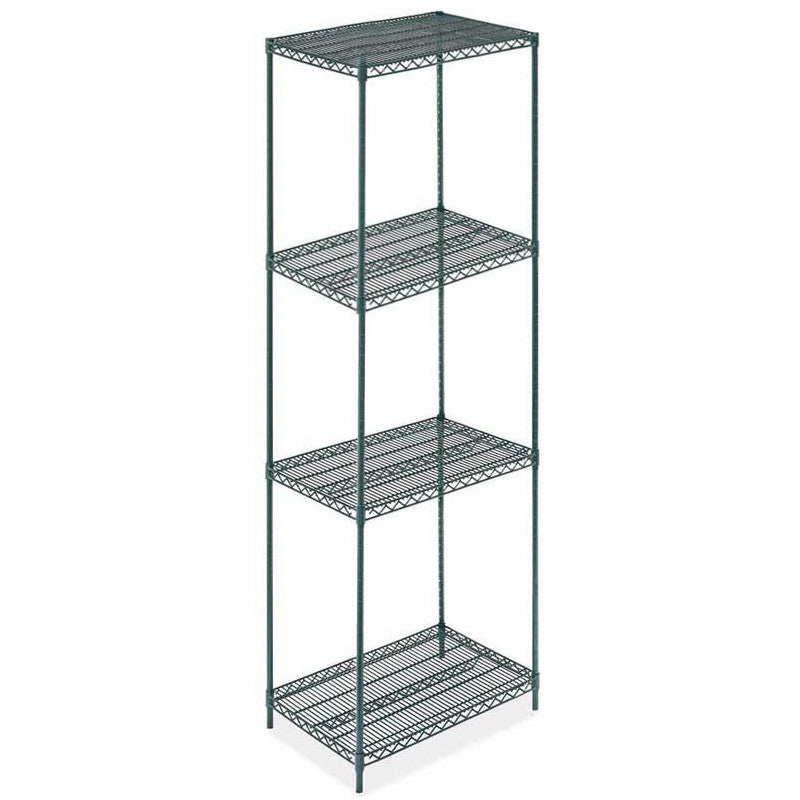 24"D x 24"L x 74"H Green Epoxy Wire Shelving Kit, 4-Shelf, NSF Listed