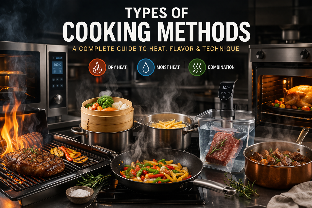 Types of Cooking Methods Explained: Dry, Moist & Combination Cooking Guide