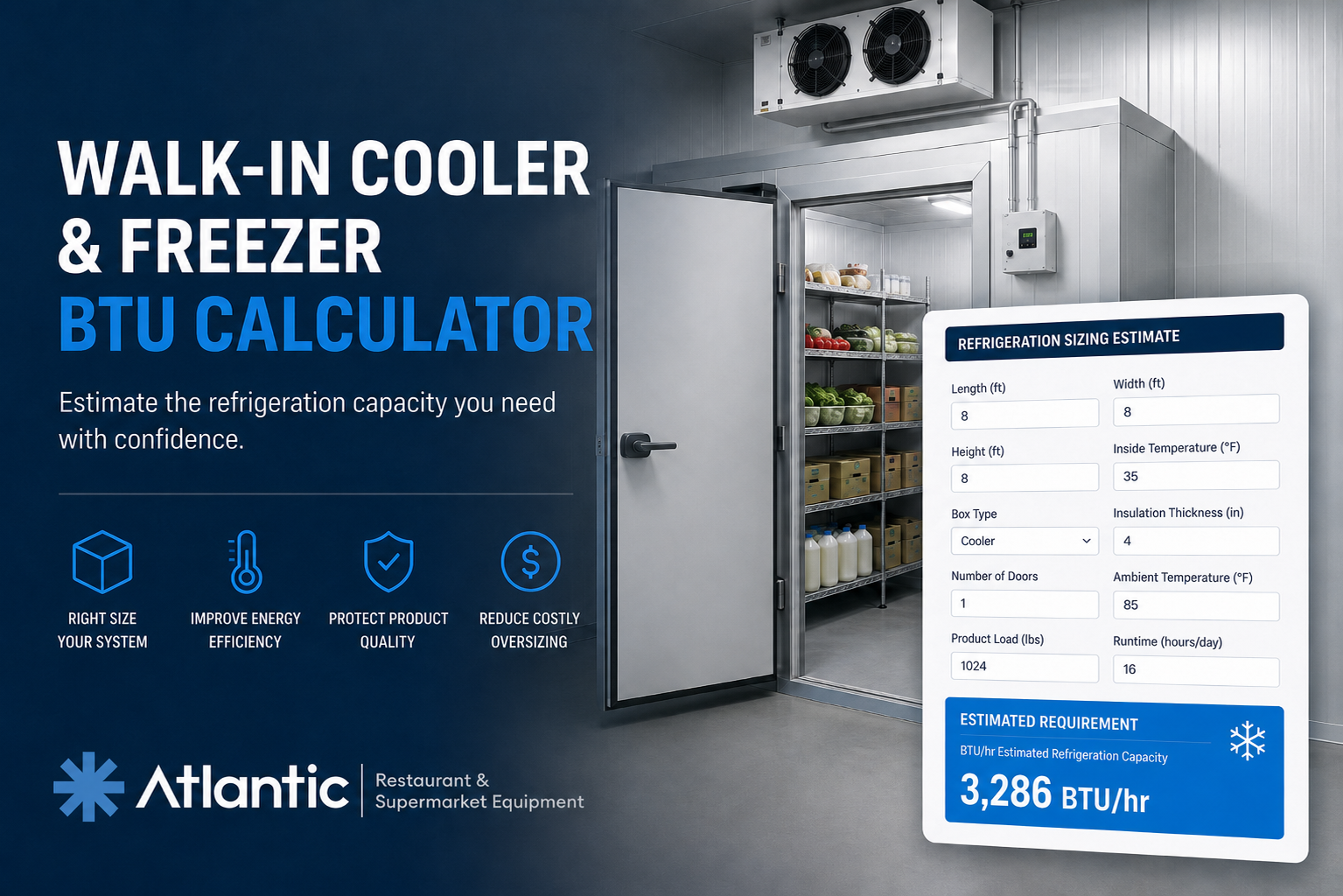 walk in cooler btu calculator