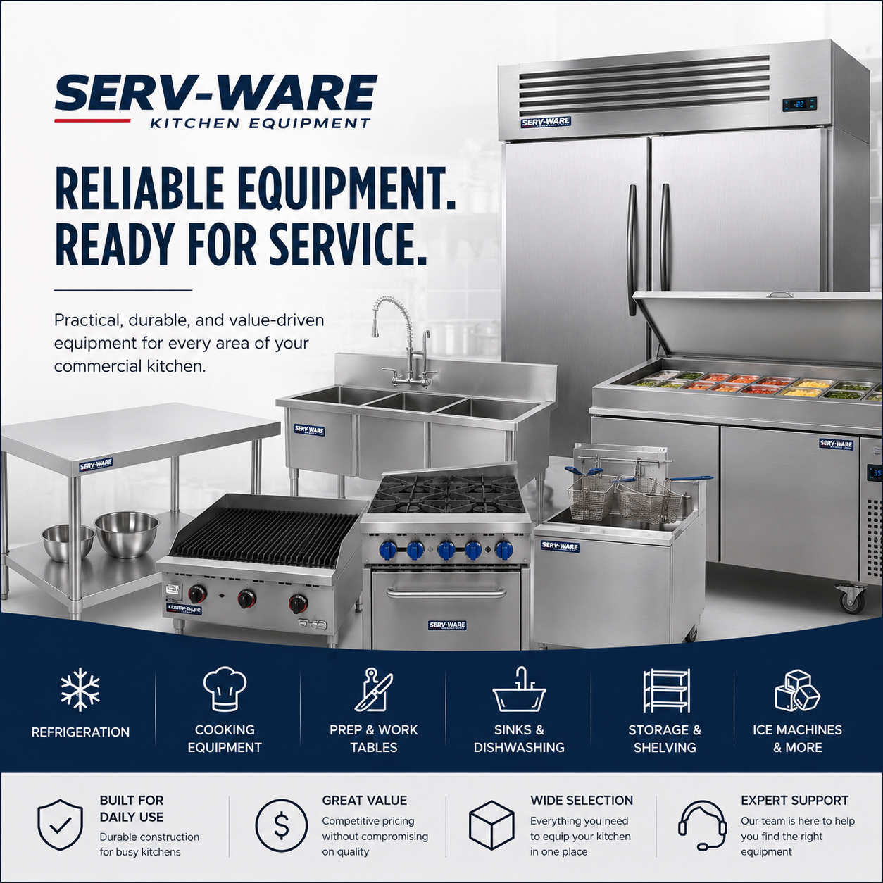 Serv-Ware commercial kitchen equipment