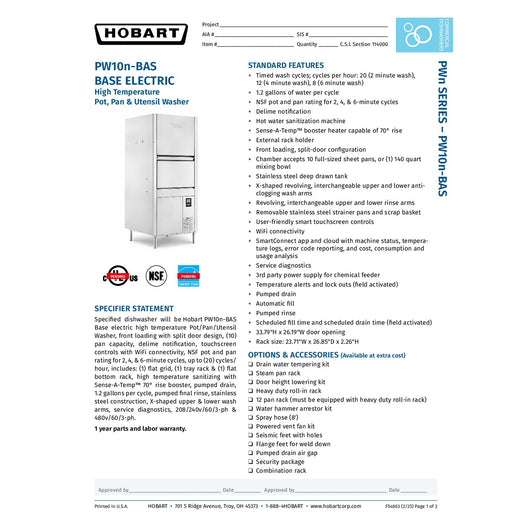 Spec Sheet