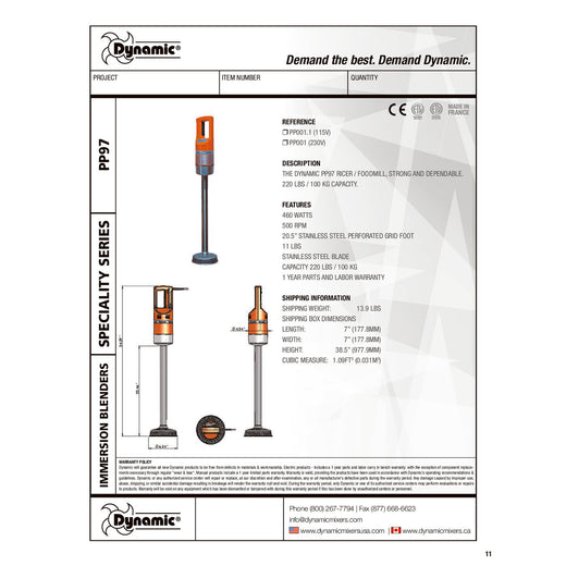 Spec Sheet