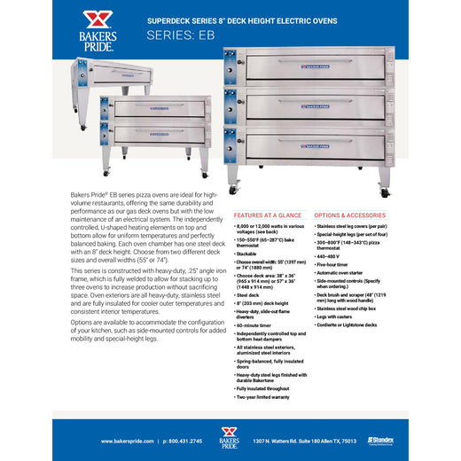 E-5736 Deck Oven Spec Sheets