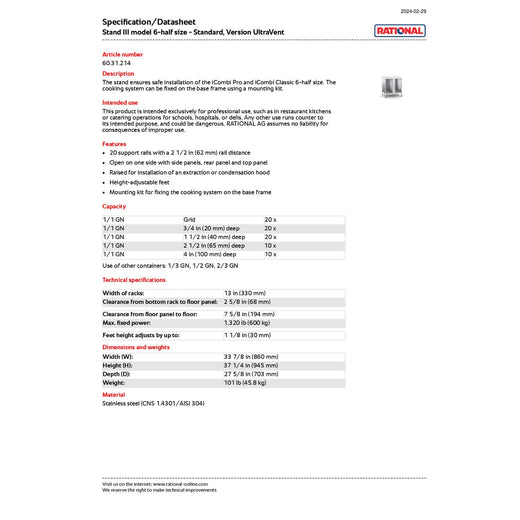 Spec Sheet