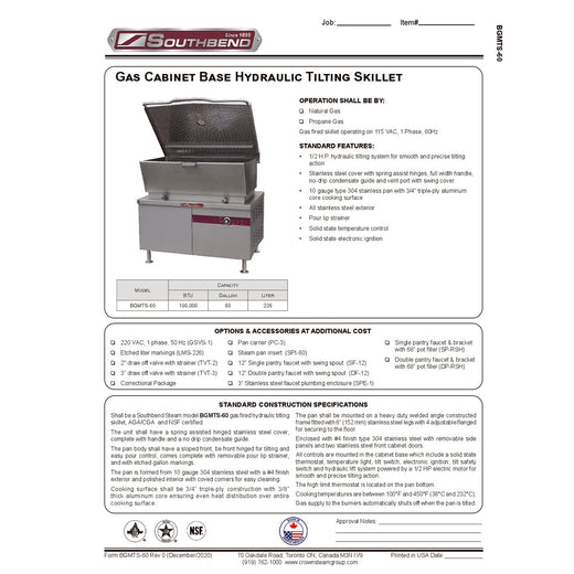 Spec Sheet