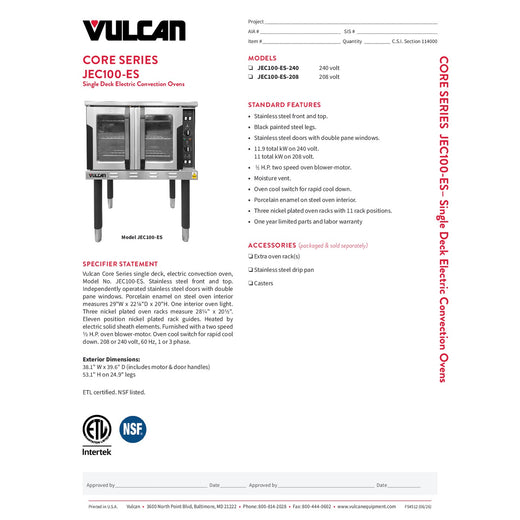 Spec Sheet