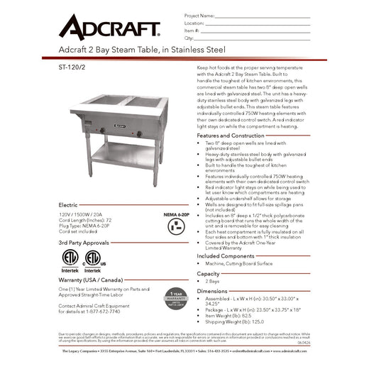 ST-120/2 Spec Sheet