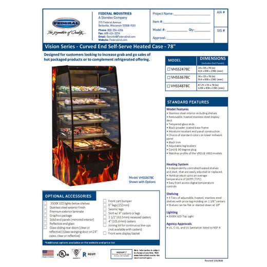 VHSS2478C Spec Sheet