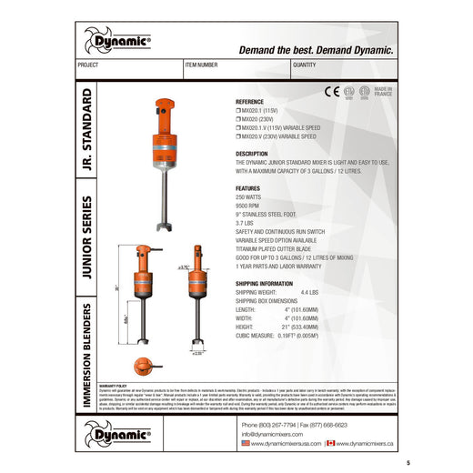 Spec Sheet