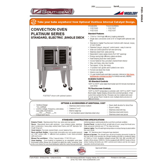 Product Family Spec Sheet