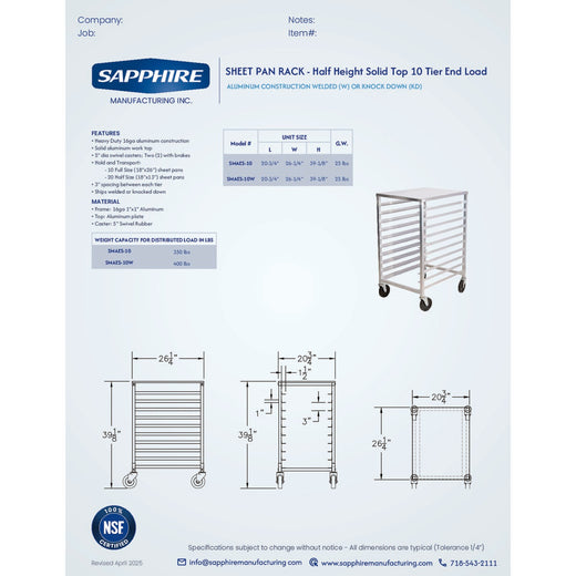 Spec Sheet
