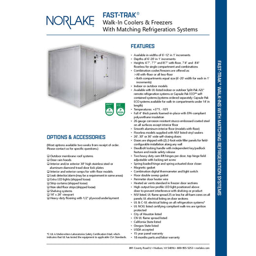 Fast-Trak Series Specification Sheet