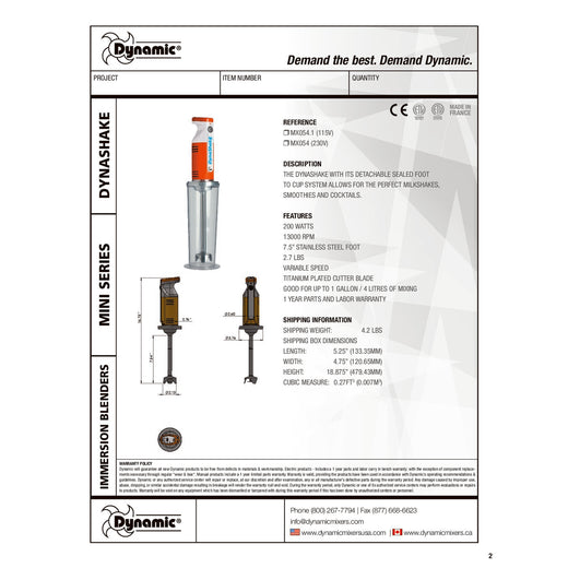 Spec Sheet