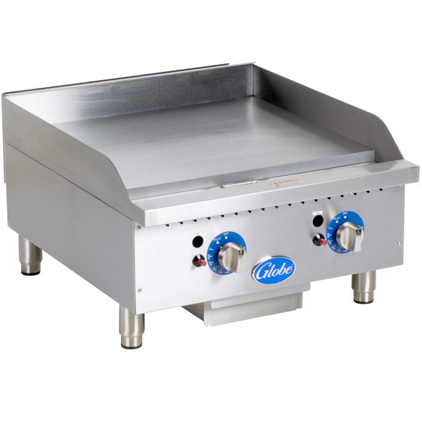 Globe GG24TG 24" Countertop Gas Griddle with Thermostatic Controls