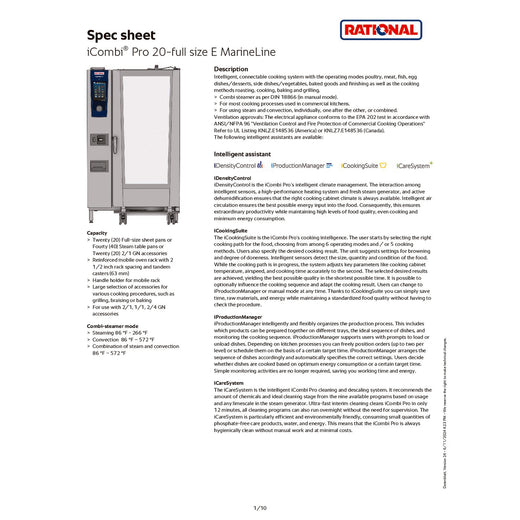 Marine Spec Sheet