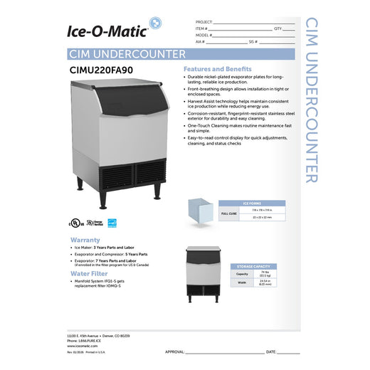 Spec Sheet