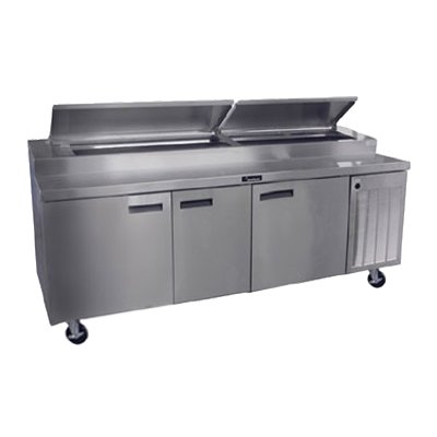Delfield 18691PTBMP 91-Inch Refrigerated Pizza Prep Table — 11 Pans, 3 doors