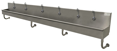 Advance Tabco 19-18-120EFADA 120" Wall Mounted Multi-Station Hand Sink with e-Faucet - 16 gauge