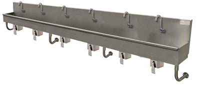 Advance Tabco 19-18-120KV 120" Wall Mounted Multi-Station Hand Sink without Faucet w/Knee Valves
