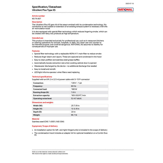 Spec Sheet