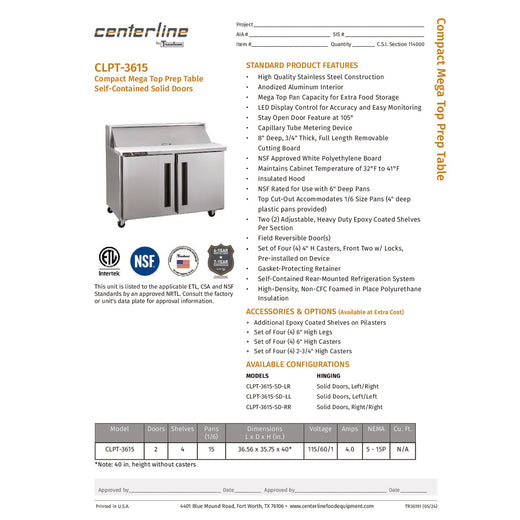 Spec Sheet