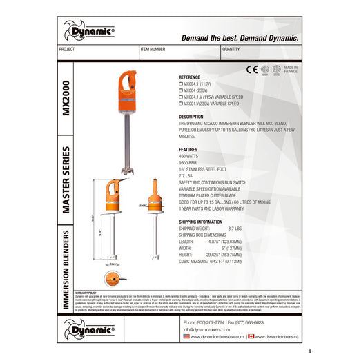 Spec Sheet