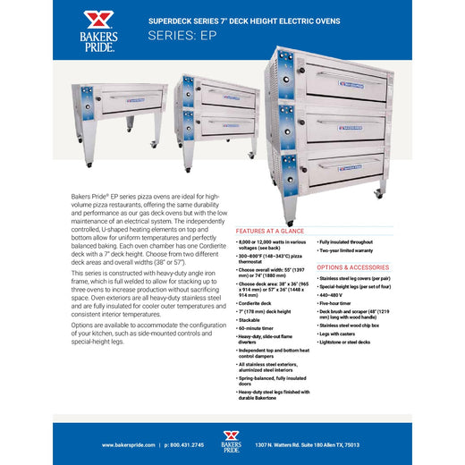EP Deck Oven Spec Sheet