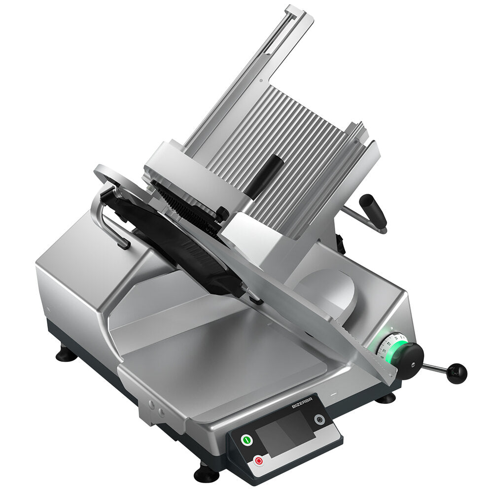 Bizerba GSP HD I W-90 13" Heavy-Duty Illuminated Automatic Gravity Feed Meat Slicer with Digital Portion Scale - 1/2 hp