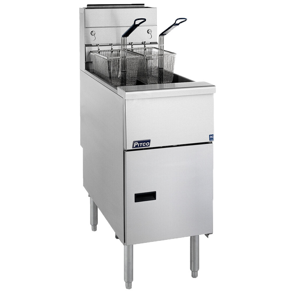 Pitco VF/35S NAT 35 lb Natural Gas Floor Fryer
